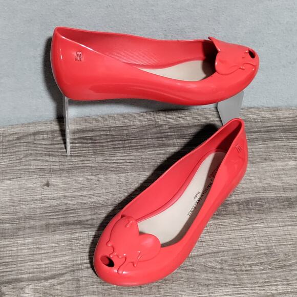 Melissa + Sebastian ErraZuriz Yelly Flats Womens 8 US Red‎ Melting Hearts RARE - Picture 1 of 14